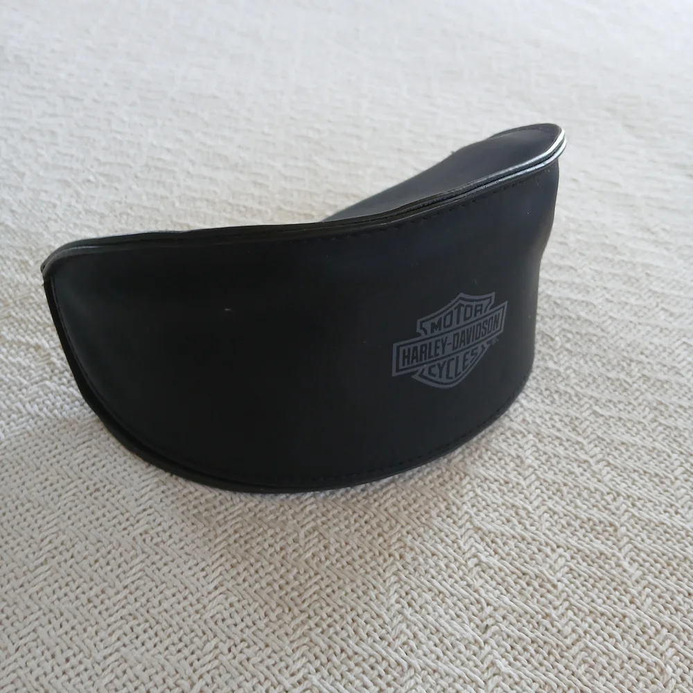 harley davidson ♡ sunglasses case & lens cloth biker americana moto faux leather